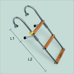 Art. 141.21 Scaletta in acciaio inox con gradini in teak